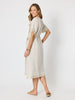 Soleil Foil Print Linen Dress - Natural Gold