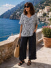 Tapestry Print Top - Black/White