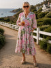Desert Oasis Floral Print Dress - Musk Multi