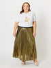 Shimmer Pleated Skirt - Gold