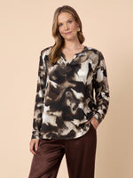Venice Print Top - Espresso