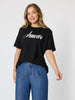 Amour Noir Embroidered Tee - Black rc&co