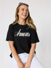 Amour Noir Embroidered Tee - Black