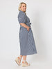 Riviera Stripe Print Shirtdress - Navy/White
