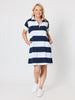 Riviera Polo Stripe Dress  - Navy/White rc&co