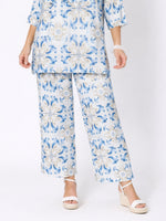 Portofino Print Wide Leg Pant - Cornflower Multi