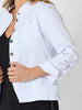 Gisele Embroidered Denim Jacket  - White rc&co