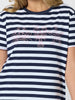 Cruz Stripe Print T-shirt Dress - Navy/White