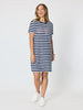 Cruz Stripe Print T-shirt Dress - Navy/White