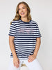 Cruz Stripe Print Tee - Navy/White
