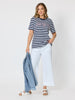 Cruz Stripe Print Tee - Navy/White