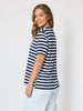 Cruz Stripe Print Tee - Navy/White