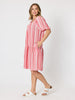 Seaport Stripe Print Dress - Red White rc&co