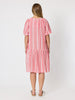 Seaport Stripe Print Dress - Red White rc&co
