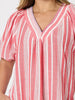 Seaport Stripe Print Dress - Red White rc&co