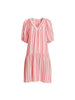 Seaport Stripe Print Dress - Red White rc&co