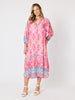 Coastal Daydream Print Dress - Raspberry Multi