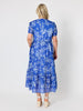 Azure Garden Floral Print Dress - Azure White