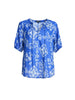 Azure Garden Floral Print Top - Azure White