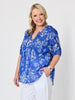 Azure Garden Floral Print Top - Azure White