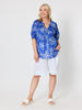 Azure Garden Floral Print Top - Azure White