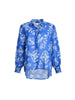 Azure Garden Print Sheer Shirt - Azure White