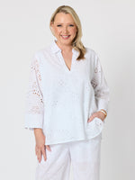 Belle Broderie Top - White