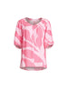Bay Leaf Print V Neck Top - Blush Multi