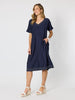 Del Mar Stitch Detail Dress - Navy rc&co