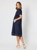 Del Mar Stitch Detail Dress - Navy rc&co