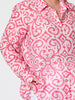 Provence Print Sheer Shirt - Raspberry White