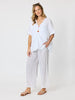 Haven Stripe Wide Leg Linen Pant - Mocha White