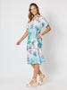 Caribbean Coast Print Dress - Aqua Multi