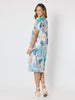 Caribbean Coast Print Dress - Aqua Multi