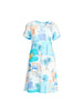 Caribbean Coast Print Dress - Aqua Multi