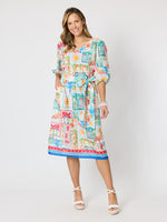 Costa Rica Print Dress - Aqua Multi