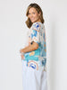 Caribbean Coast Print Top - Aqua Multi