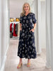 Montecito Print Dress - Navy/White