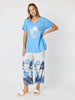 Orbit Print Top - Sky Blue