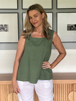 Miley Linen Cami - Khaki