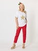 Shimmer Sequin Star Cotton Tee - White/Gold