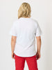 Shimmer Sequin Star Cotton Tee - White/Gold