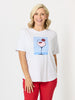 Summer Spritz Print Cotton Tee - White Multi