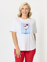 Summer Spritz Print Cotton Tee - White Multi