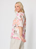 Amalfi Floral Rose Print Top - Pink/Multi
