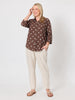 Riviera Cotton Spot Shirt - Coffee White