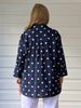 Riviera Cotton Spot Shirt - Navy/White