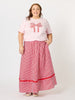 Festive Embroidered Bow Cotton Tee - Pink