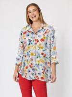 Picnic Print Shirt - Azure Multi