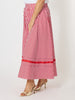 Candy Cane Stripe Print Skirt  - Red/White